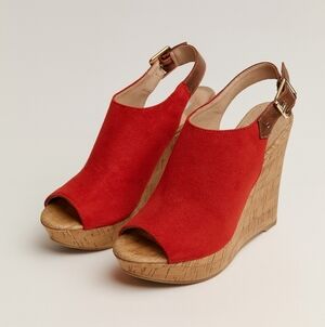 American Eagle by Payless Red Wedge Sandals
